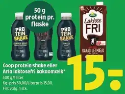 Coop 365 Coop protein shake eller Arla laktosefri kakaomælk tilbud