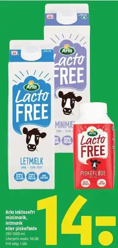 Coop 365 Arla laktosefri minimælk, letmælk eller piskefløde tilbud