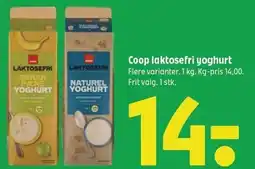 Coop 365 Coop laktosefri yoghurt tilbud