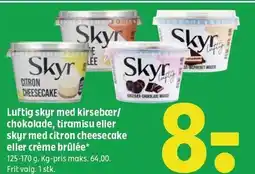 Coop 365 Luftig skyr med kirsebær/chokolade, tiramisu eller skyr med citron cheesecake eller crème brûlée tilbud