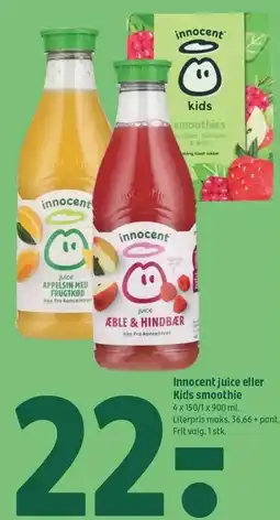 Coop 365 Innocent juice eller Kids smoothie tilbud