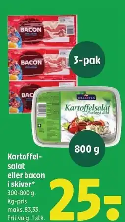 Coop 365 Kartoffelsalat eller bacon i skiver tilbud
