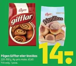 Coop 365 Pågen Gifflar eller Vanillas tilbud