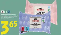 Coop 365 365 Minirisk vådservietter eller makeup renseservietter tilbud