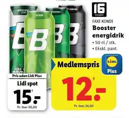 Lidl Booster energidrik 50 cl tilbud