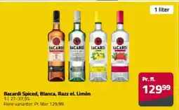 Fleggaard Bacardi Spiced, Blanca, Razz el. Limón tilbud