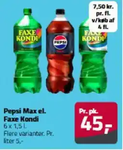 Fleggaard Pepsi Max el. Faxe Kondi tilbud