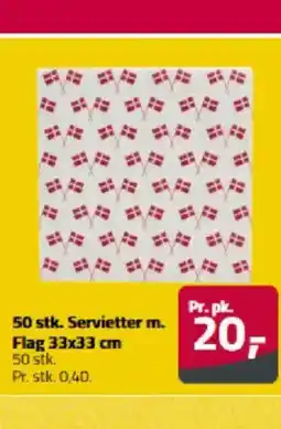 Fleggaard 50 stk. Servietter m. Flag tilbud