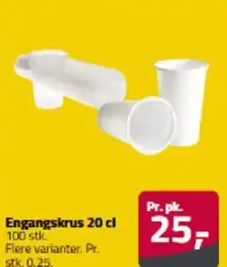 Fleggaard Engangskrus 20 cl 100 stk. tilbud