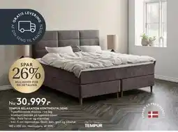 SENG TEMPUR RELAXATION KONTINENTALSENG tilbud