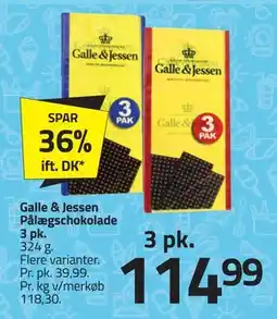 Fleggaard Galle & Jessen Pålægschokolade 3 pk. tilbud