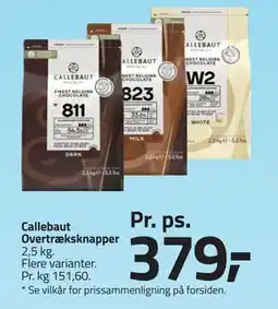 Fleggaard Callebaut Overtræksknapper tilbud