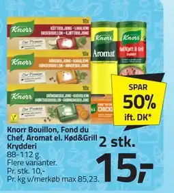 Fleggaard Knorr Bouillon, Fond du Chef, Aromat el. Kød&Grill Krydderi tilbud