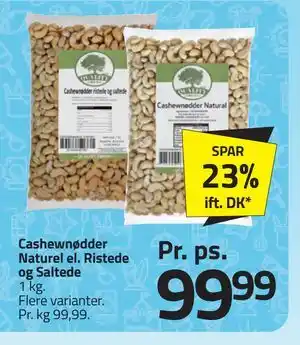 Fleggaard Cashewnødder Naturel el. Ristede og Saltede tilbud