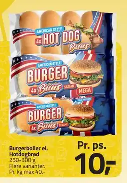 Fleggaard Burgerboller el. Hotdogbrød tilbud