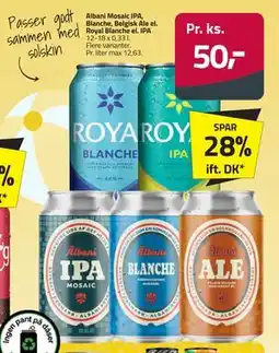 Fleggaard Albani Mosaic IPA, Blanche, Belgisk Ale el. Royal Blanche el. IPA tilbud
