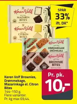 Fleggaard Karen Volf Brownies, Drømmekage, Mazarinkage el. Citron Bites tilbud