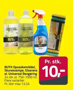 Fleggaard BUYit Opvaskemiddel, Skuresvampe, Glasrens el. Universal Rengøring tilbud
