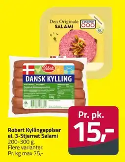 Fleggaard Robert Kyllingepølser el. 3-Stjernet Salami tilbud