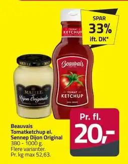 Fleggaard Beauvais Tomatketchup el. Sennep Dijon Original tilbud