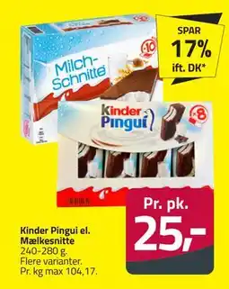 Fleggaard Kinder Pingui el. Mælkesnitte tilbud