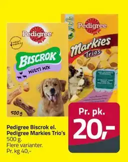 Fleggaard Pedigree Biscrok el. Pedigree Markies Trio’s tilbud