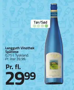 Fleggaard Langguth Vinothek Spätlese tilbud