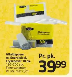 Fleggaard Affaldsposer m. Snøreluk el. Fryseposer 10 pk tilbud