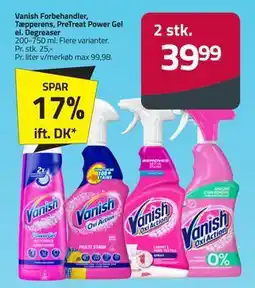 Fleggaard Vanish Forbehandler, Tæpperens, PreTreat Power Gel el. Degreaser tilbud