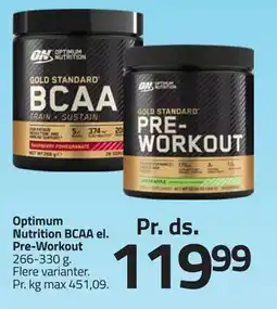 Fleggaard Optimum Nutrition BCAA el. Pre-Workout tilbud