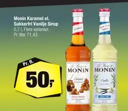 Calle Monin Karamel el. Sukkerfri Vanilje Sirup tilbud