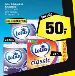Calle Lotus Toiletpapir el. Køkkenrulle tilbud