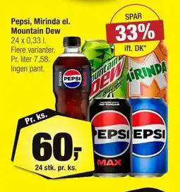 Calle Pepsi, Mirinda el. Mountain Dew tilbud