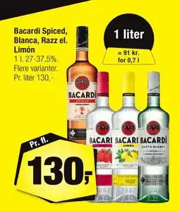 Calle Bacardi Spiced, Blanca, Razz el. Limón tilbud