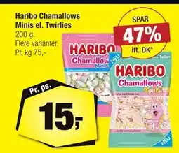 Calle Haribo Chamallows Minis el. Twirlies tilbud