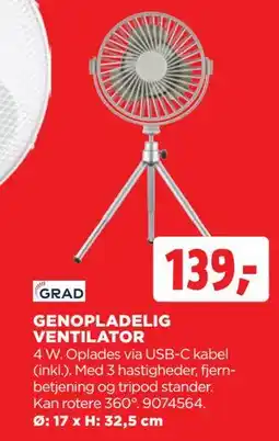 jem & fix GENOPLADELIG VENTILATOR tilbud