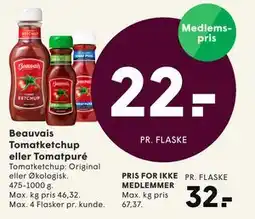 SPAR Beauvais Tomatketchup eller Tomatpuré tilbud
