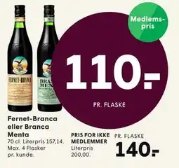 SPAR Fernet-Branca eller Branca Menta tilbud