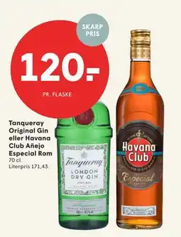 SPAR Tanqueray Original Gin eller Havana Club Añejo Especial Rom tilbud
