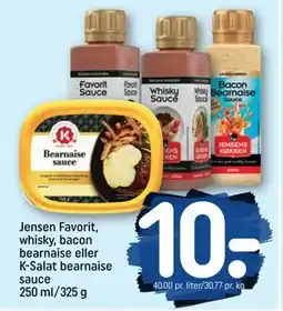 REMA 1000 Jensen Favorit, whisky, bacon bearnaise eller K-Salat bearnaise sauce 250 ml/325 g tilbud