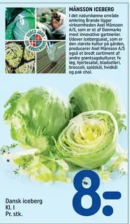REMA 1000 Dansk iceberg Kl. I Pr. stk. tilbud