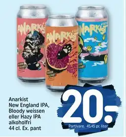 REMA 1000 Anarkist New England IPA, Bloody weissen eller Hazy IPA alkoholfri 44 cl. Ex. pant tilbud
