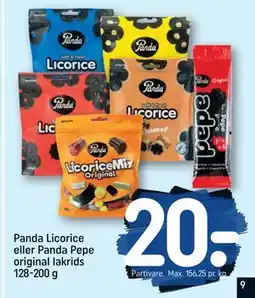 REMA 1000 Panda Licorice eller Panda Pepe original lakrids 128-200 g tilbud