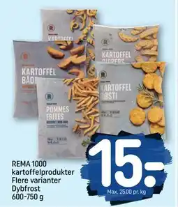 REMA 1000 REMA 1000 kartoffelprodukter Flere varianter Dybfrost 600-750 g tilbud