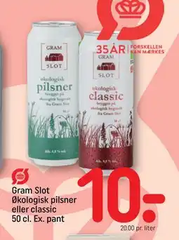 REMA 1000 Gram Slot Økologisk pilsner eller classic 50 cl. Ex. pant tilbud
