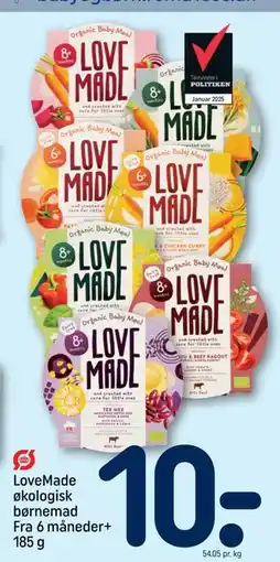 REMA 1000 LoveMade økologisk børnemad Fra 6 måneder+ 185 g tilbud