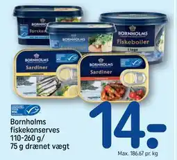 REMA 1000 Bornholms fiskekonserves 110-260 g/ 75 g drænet vægt tilbud
