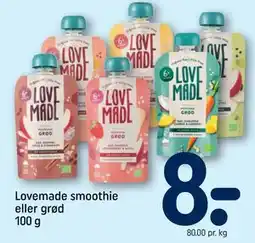 REMA 1000 Lovemade smoothie eller grød 100 g tilbud