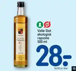 REMA 1000 Vallø Slot økologisk rapsolie 500 ml tilbud