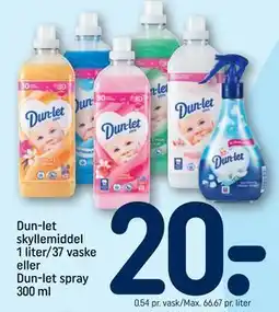 REMA 1000 Dun-let skyllemiddel 1 liter/37 vaske eller Dun-let spray 300 ml tilbud
